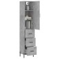 vidaXL Credenza Grigio Cemento 34,5x34x180 cm in Legno Multistrato vidaXL Credenza Grigio Cemento 34,5x34x180 cm in Legno Multistrato