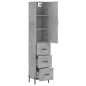 vidaXL Credenza Grigio Cemento 34,5x34x180 cm in Legno Multistrato vidaXL Credenza Grigio Cemento 34,5x34x180 cm in Legno Multistrato