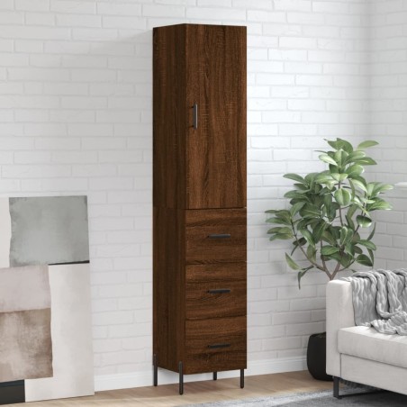vidaXL Credenza Rovere Marrone 34,5x34x180 cm in Legno Multistrato