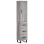 vidaXL Credenza Grigio Sonoma 34,5x34x180 cm in Legno Multistrato vidaXL Credenza Grigio Sonoma 34,5x34x180 cm in Legno Multistrato