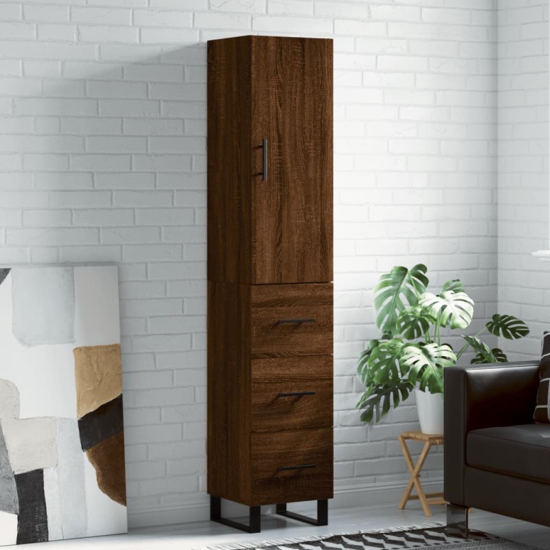 vidaXL Credenza Rovere Marrone 34,5x34x180 cm in Legno Multistrato vidaXL Credenza Rovere Marrone 34,5x34x180 cm in Legno Multistrato