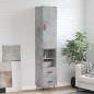 vidaXL Credenza Grigio Cemento 34,5x34x180 cm in Legno Multistrato vidaXL Credenza Grigio Cemento 34,5x34x180 cm in Legno Multistrato