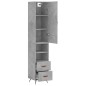 vidaXL Credenza Grigio Cemento 34,5x34x180 cm in Legno Multistrato vidaXL Credenza Grigio Cemento 34,5x34x180 cm in Legno Multistrato
