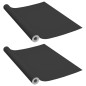Pellicole Autoadesive per Mobili 2 pz Nere 500x90 cm in PVC Pellicole Autoadesive per Mobili 2 pz Nere 500x90 cm in PVC