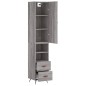vidaXL Credenza Grigio Sonoma 34,5x34x180 cm in Legno Multistrato vidaXL Credenza Grigio Sonoma 34,5x34x180 cm in Legno Multistrato