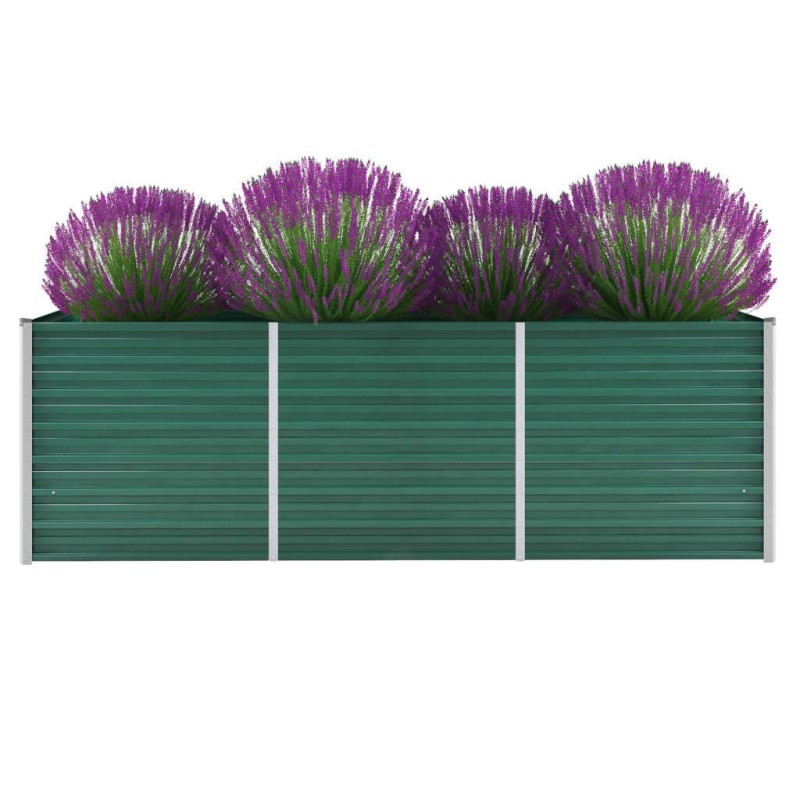 vidaXL Letto Rialzato Giardino in Acciaio Zincato 240x80x77 cm Verde vidaXL Letto Rialzato Giardino in Acciaio Zincato 240x80x77 cm Verde