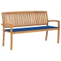Panchina da Giardino Impilabile e Cuscino 159cm Teak Massello Panchina da Giardino Impilabile e Cuscino 159cm Teak Massello