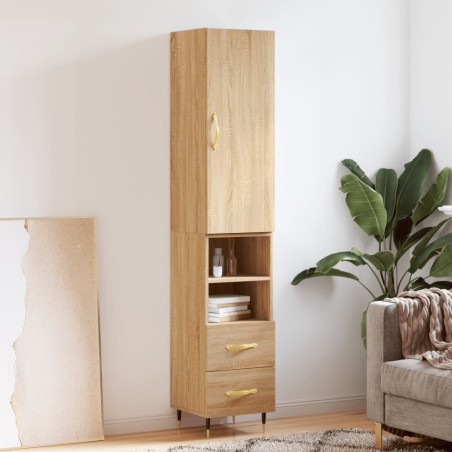 vidaXL Credenza Rovere Sonoma 34,5x34x180 cm in Legno Multistrato