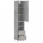 vidaXL Credenza Grigio Cemento 34,5x34x180 cm in Legno Multistrato vidaXL Credenza Grigio Cemento 34,5x34x180 cm in Legno Multistrato