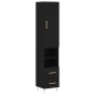 vidaXL Credenza Nera 34,5x34x180 cm in Legno Multistrato vidaXL Credenza Nera 34,5x34x180 cm in Legno Multistrato