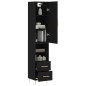 vidaXL Credenza Nera 34,5x34x180 cm in Legno Multistrato vidaXL Credenza Nera 34,5x34x180 cm in Legno Multistrato