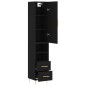 vidaXL Credenza Nera 34,5x34x180 cm in Legno Multistrato vidaXL Credenza Nera 34,5x34x180 cm in Legno Multistrato