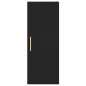 vidaXL Credenza Nera 34,5x34x180 cm in Legno Multistrato vidaXL Credenza Nera 34,5x34x180 cm in Legno Multistrato