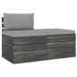 Set Divani da Giardino su Pallet 2 pz con Cuscini Massello Pino Set Divani da Giardino su Pallet 2 pz con Cuscini Massello Pino