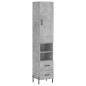 vidaXL Credenza Grigio Cemento 34,5x34x180 cm in Legno Multistrato vidaXL Credenza Grigio Cemento 34,5x34x180 cm in Legno Multistrato