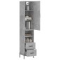 vidaXL Credenza Grigio Cemento 34,5x34x180 cm in Legno Multistrato vidaXL Credenza Grigio Cemento 34,5x34x180 cm in Legno Multistrato