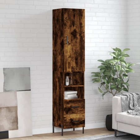 vidaXL Credenza Rovere Fumo 34,5x34x180 cm in Legno Multistrato