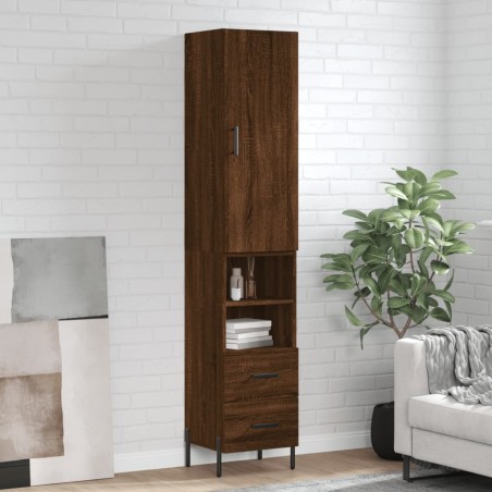 vidaXL Credenza Rovere Marrone 34,5x34x180 cm in Legno Multistrato