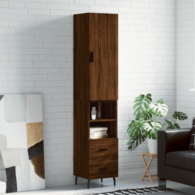 vidaXL Credenza Rovere Marrone 34,5x34x180 cm in Legno Multistrato vidaXL Credenza Rovere Marrone 34,5x34x180 cm in Legno Multistrato