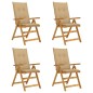 Sedie da Giardino Reclinabili 4 pz con Cuscini Massello Acacia Sedie da Giardino Reclinabili 4 pz con Cuscini Massello Acacia