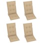 Sedie da Giardino Reclinabili 4 pz con Cuscini Massello Acacia Sedie da Giardino Reclinabili 4 pz con Cuscini Massello Acacia