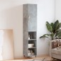vidaXL Credenza Grigio Cemento 34,5x34x180 cm in Legno Multistrato vidaXL Credenza Grigio Cemento 34,5x34x180 cm in Legno Multistrato