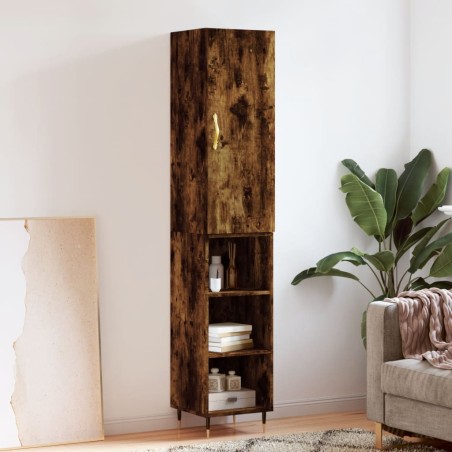 vidaXL Credenza Rovere Fumo 34,5x34x180 cm in Legno Multistrato