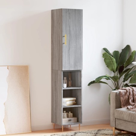 vidaXL Credenza Grigio Sonoma 34,5x34x180 cm in Legno Multistrato