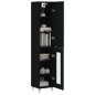 vidaXL Credenza Nera 34,5x34x180 cm in Legno Multistrato vidaXL Credenza Nera 34,5x34x180 cm in Legno Multistrato