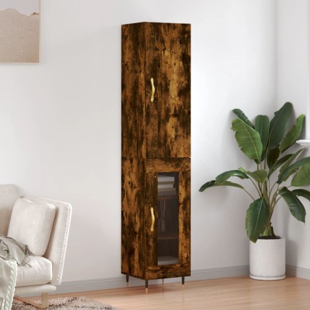 vidaXL Credenza Rovere Fumo 34,5x34x180 cm in Legno Multistrato