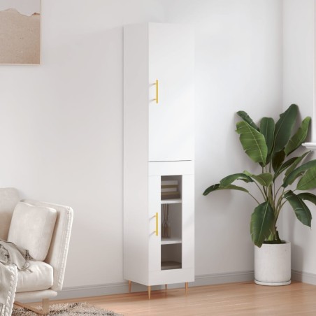 vidaXL Credenza Bianca 34,5x34x180 cm in Legno Multistrato