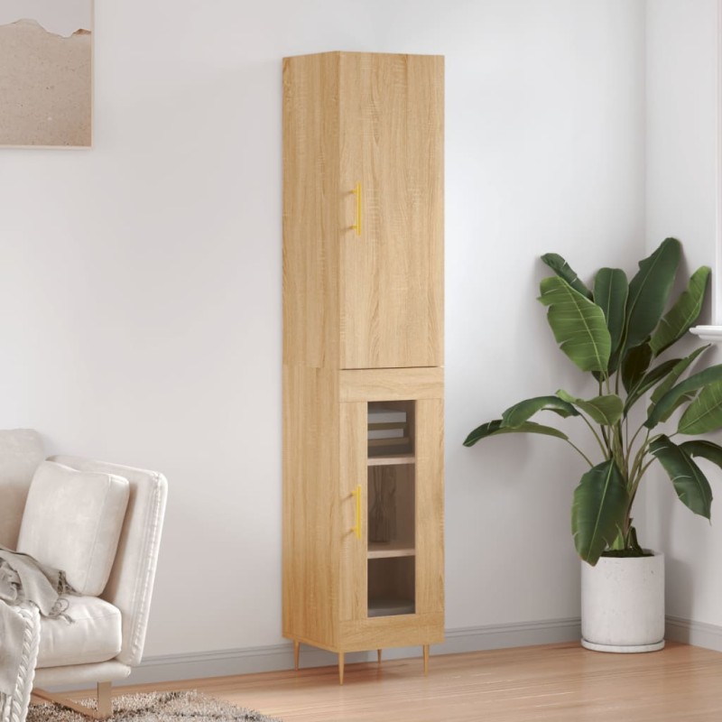 vidaXL Credenza Rovere Sonoma 34,5x34x180 cm in Legno Multistrato vidaXL Credenza Rovere Sonoma 34,5x34x180 cm in Legno Multistrato