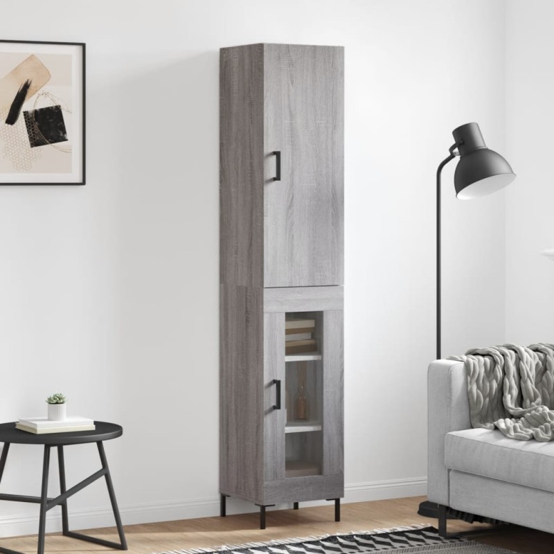 vidaXL Credenza Grigio Sonoma 34,5x34x180 cm in Legno Multistrato vidaXL Credenza Grigio Sonoma 34,5x34x180 cm in Legno Multistrato