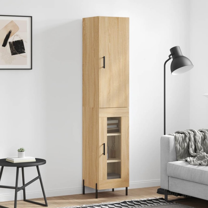 vidaXL Credenza Rovere Sonoma 34,5x34x180 cm in Legno Multistrato vidaXL Credenza Rovere Sonoma 34,5x34x180 cm in Legno Multistrato