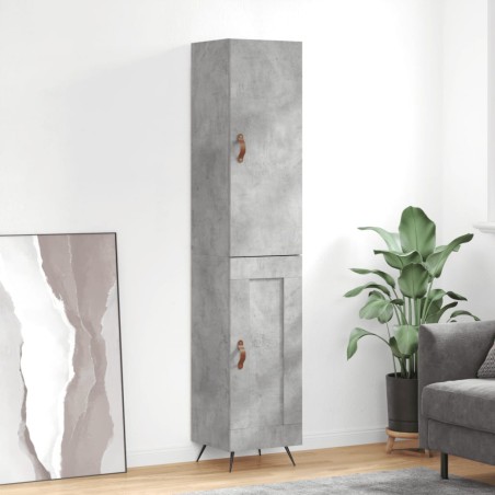 vidaXL Credenza Grigio Cemento 34,5x34x180 cm in Legno Multistrato