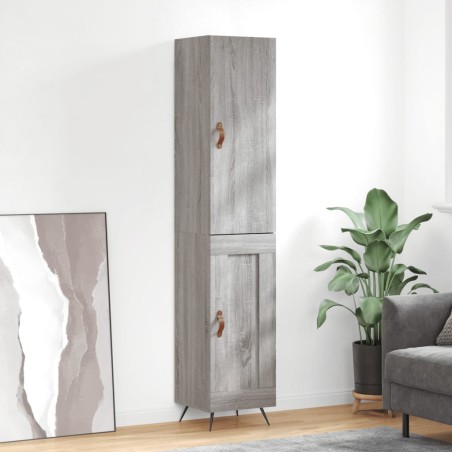 vidaXL Credenza Grigio Sonoma 34,5x34x180 cm in Legno Multistrato