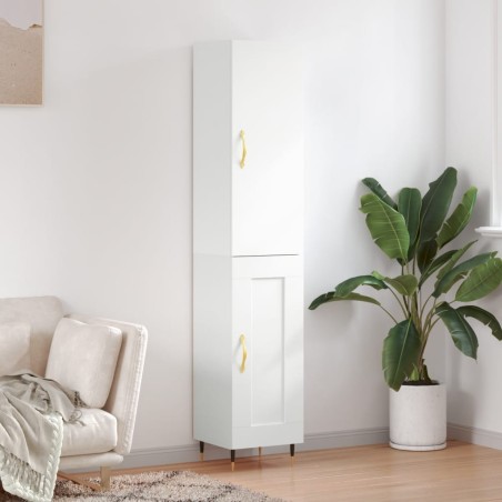 vidaXL Credenza Bianca 34,5x34x180 cm in Legno Multistrato