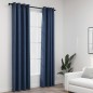 vidaXL Tende Oscuranti Effetto Lino con Occhielli 2 pz Blu 140x225 cm vidaXL Tende Oscuranti Effetto Lino con Occhielli 2 pz Blu 140x225 cm