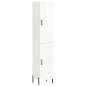 vidaXL Credenza 34,5x34x180 cm in Legno Multistrato Bianco Lucido
