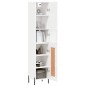 vidaXL Credenza 34,5x34x180 cm in Legno Multistrato Bianco Lucido