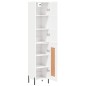 vidaXL Credenza 34,5x34x180 cm in Legno Multistrato Bianco Lucido