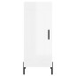 vidaXL Credenza 34,5x34x180 cm in Legno Multistrato Bianco Lucido