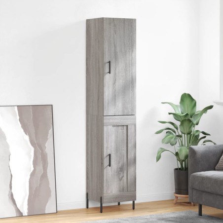 vidaXL Credenza Grigio Sonoma 34,5x34x180 cm in Legno Multistrato