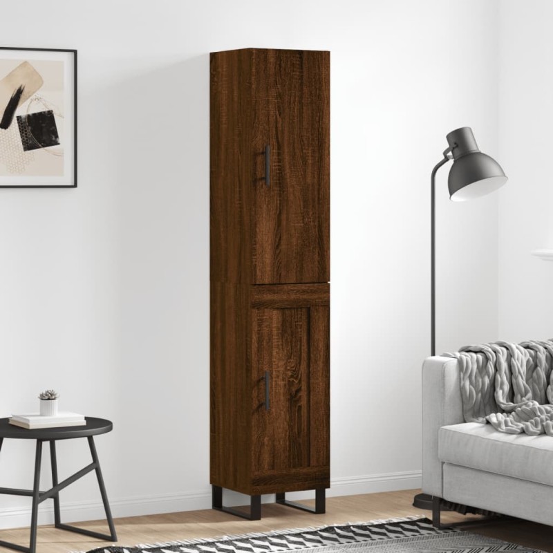 vidaXL Credenza Rovere Marrone 34,5x34x180 cm in Legno Multistrato vidaXL Credenza Rovere Marrone 34,5x34x180 cm in Legno Multistrato