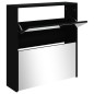 Scarpiera con Specchio a 2 Livelli Nera 63x17x67 cm Scarpiera con Specchio a 2 Livelli Nera 63x17x67 cm