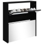 Scarpiera con Specchio a 2 Livelli Nera 63x17x67 cm Scarpiera con Specchio a 2 Livelli Nera 63x17x67 cm