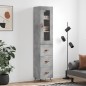 vidaXL Credenza Grigio Cemento 34,5x34x180 cm in Legno Multistrato vidaXL Credenza Grigio Cemento 34,5x34x180 cm in Legno Multistrato