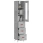 vidaXL Credenza Grigio Cemento 34,5x34x180 cm in Legno Multistrato vidaXL Credenza Grigio Cemento 34,5x34x180 cm in Legno Multistrato