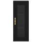vidaXL Credenza Nera 34,5x34x180 cm in Legno Multistrato vidaXL Credenza Nera 34,5x34x180 cm in Legno Multistrato