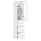 vidaXL Credenza 34,5x34x180 cm in Legno Multistrato Bianco Lucido vidaXL Credenza 34,5x34x180 cm in Legno Multistrato Bianco Lucido